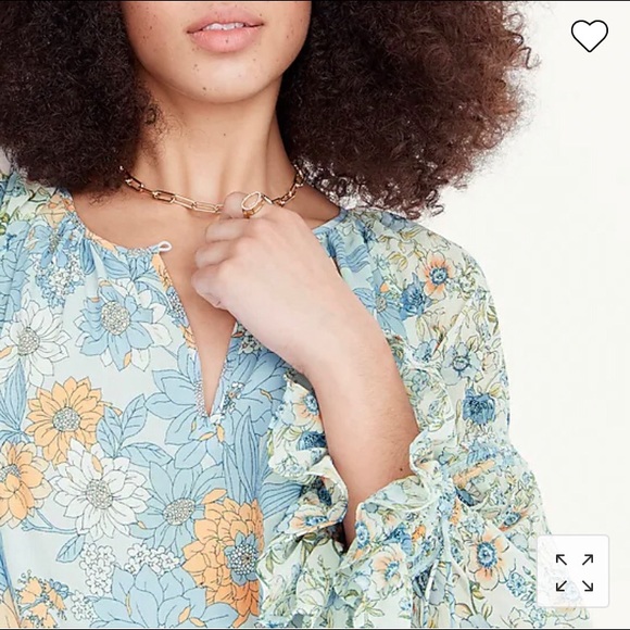 J Crew Blue Floral Top - Picture 3 of 8